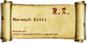 Maresch Kitti névjegykártya
